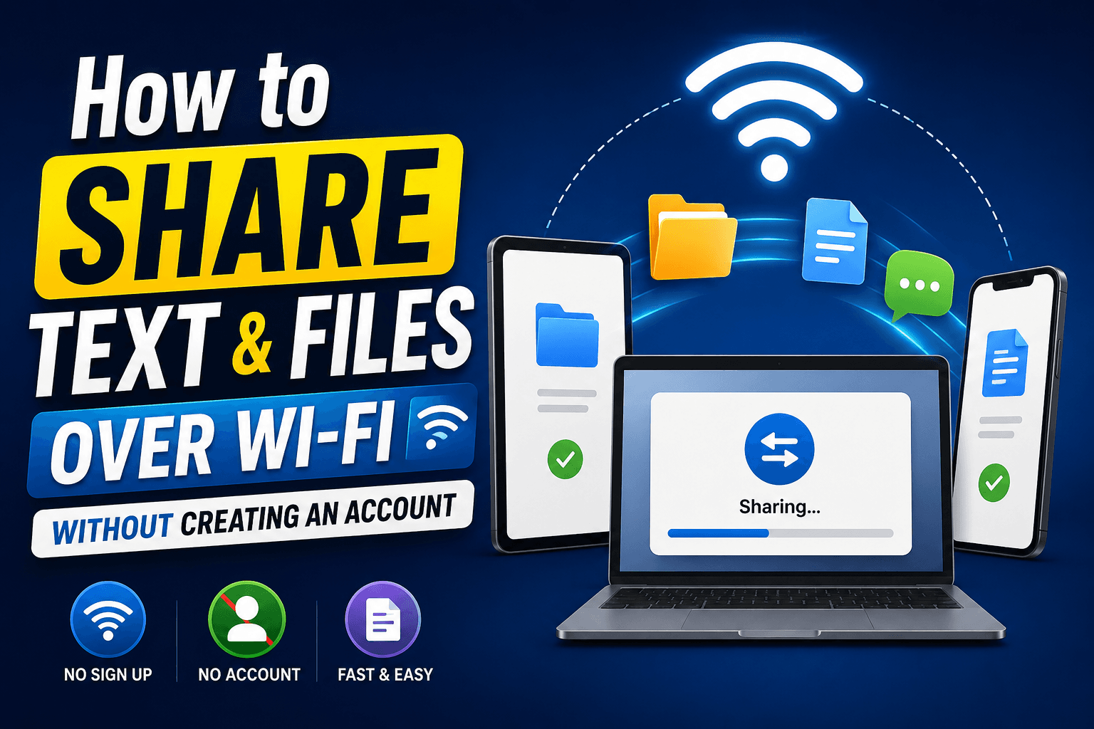 How to Share Text and Files Over Wi-Fi Without Creating an Account